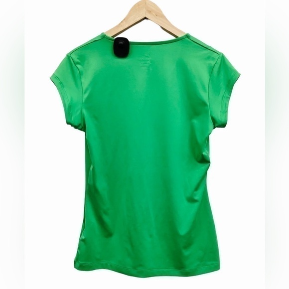 Nike Green Womens Golf Tennis Shirt Short Sleeve Top Athletic Size Large L - Picture 2 of 2